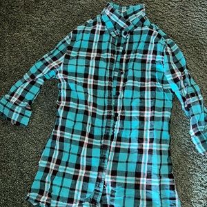 Faded Glory girls plad button up